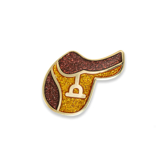 English Riding Saddle Enamel Pin