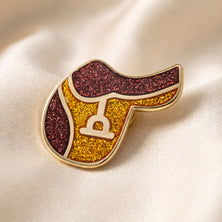 Equestrian Gold-Plated English Riding Saddle Enamel Pin
