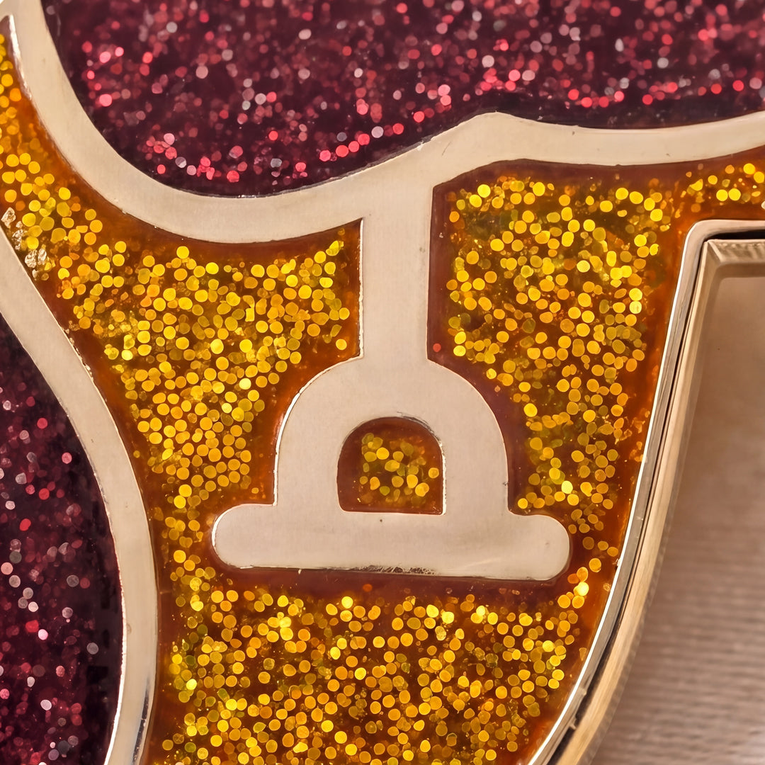 Equestrian Gold-Plated English Riding Saddle Enamel Pin