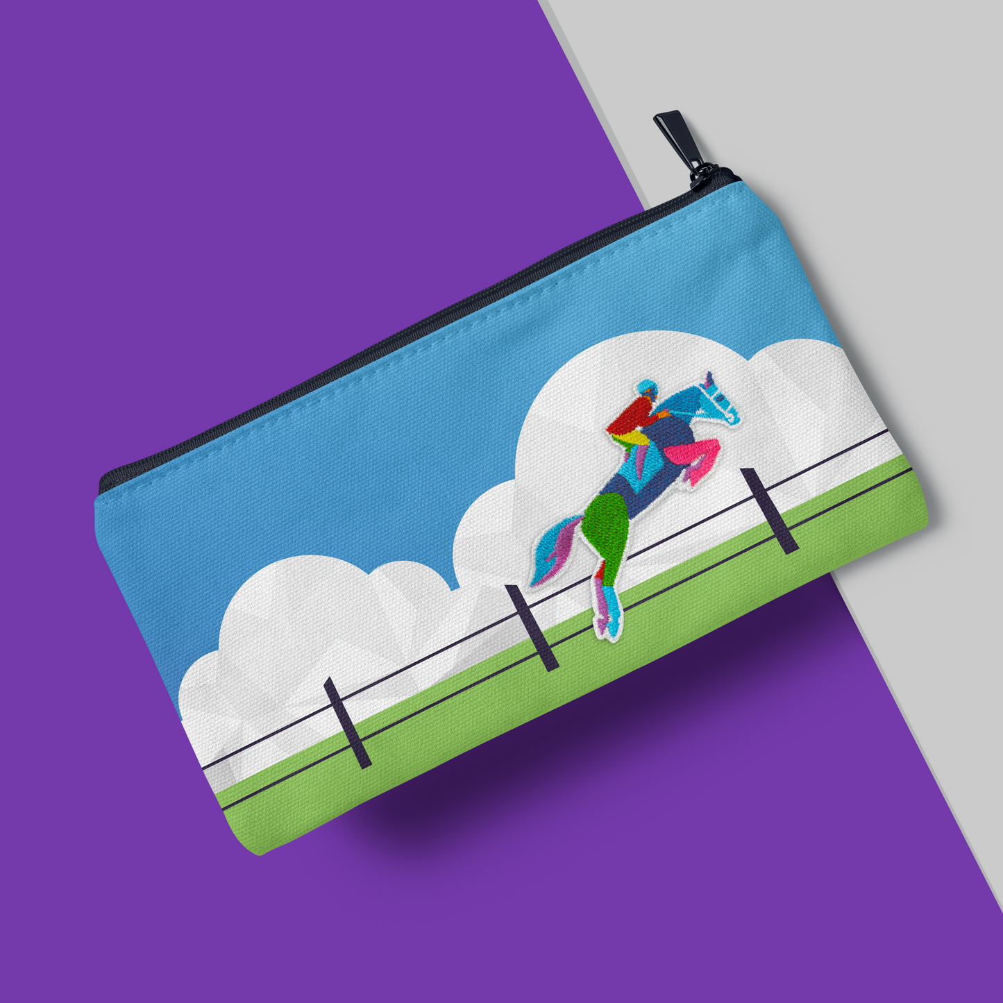 Equestrian Grace Zipper Pouch: Perfect for Horse Lovers & Riders