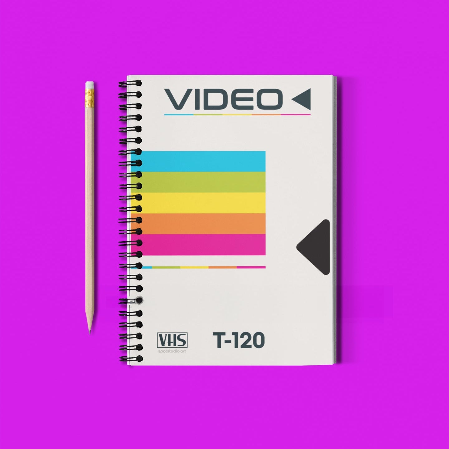 Retro 80's VHS Tape Sleeve Spiral Notebook