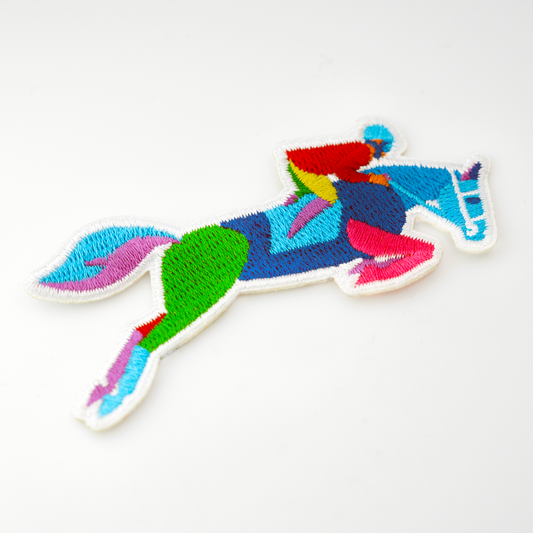Equestrian Horse Jumping Iron-On Embroidered Patch