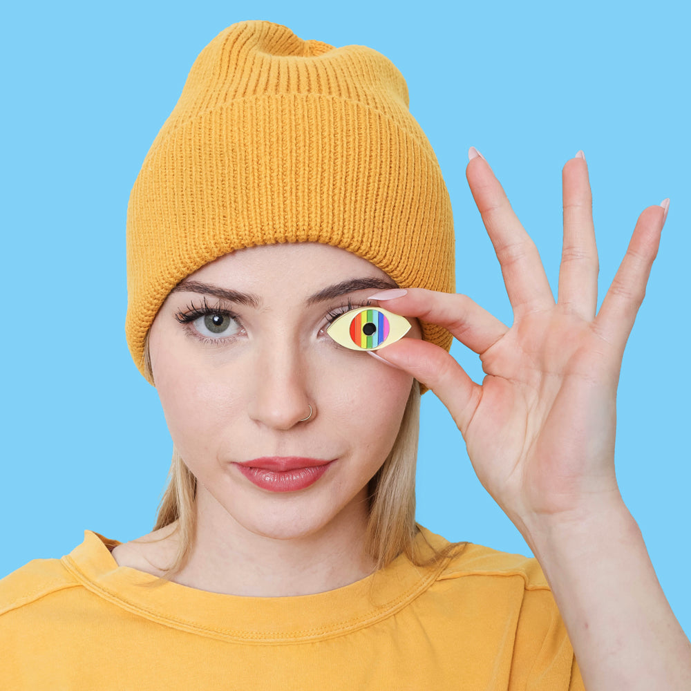 Rainbow Evil Eye Pride Enamel Pin