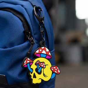Shroom Skull 3D Rubber Keychain Charm
