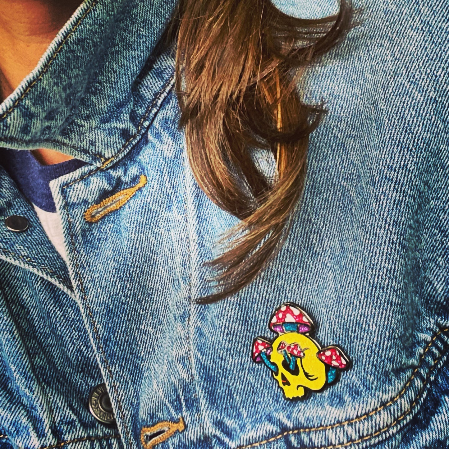 Shroom Skull Enamel Pin