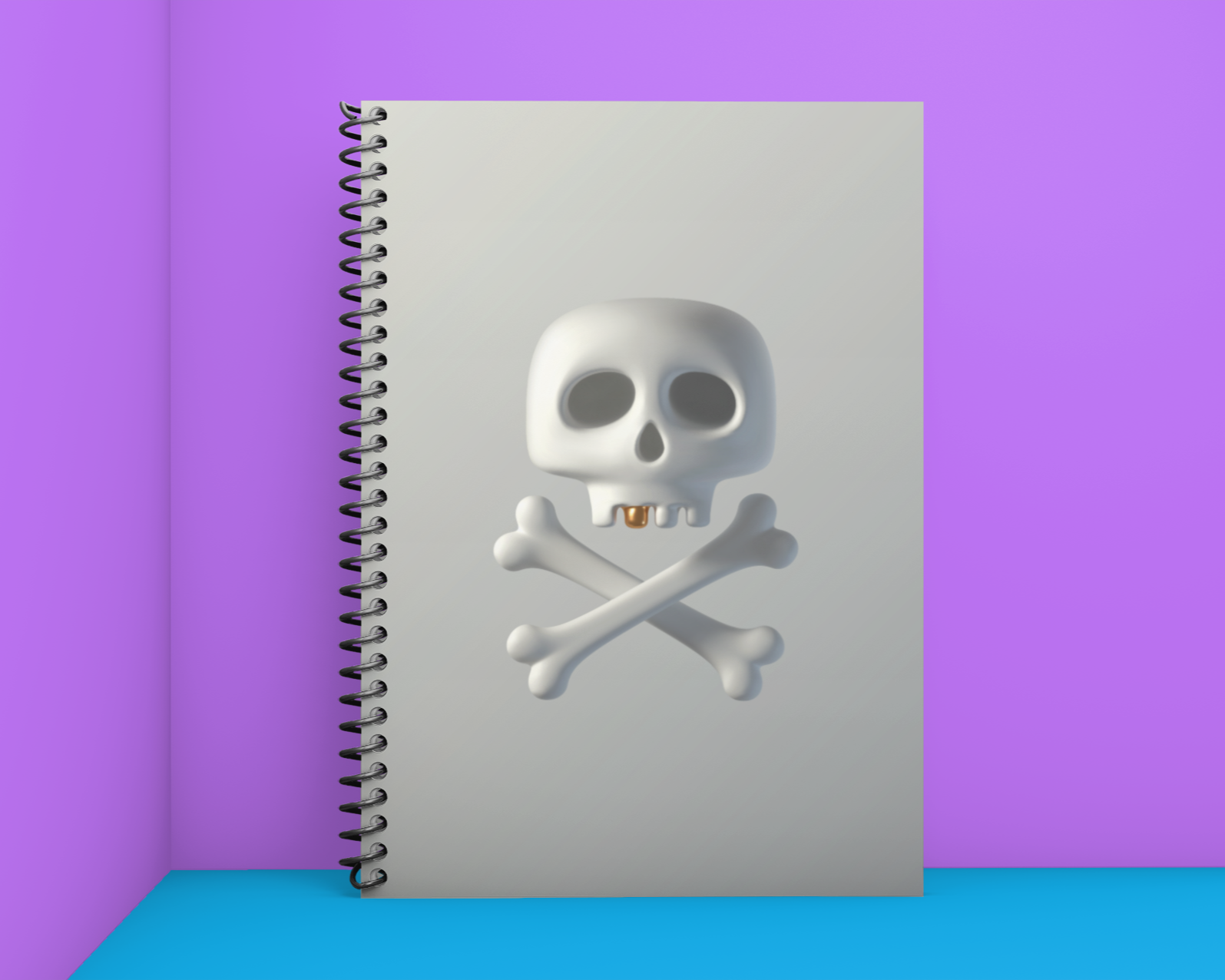 Pirate Skull with Golden Tooth Spiral Notebook