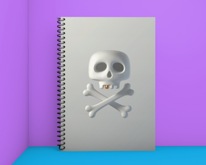 Pirate Skull with Golden Tooth Spiral Notebook