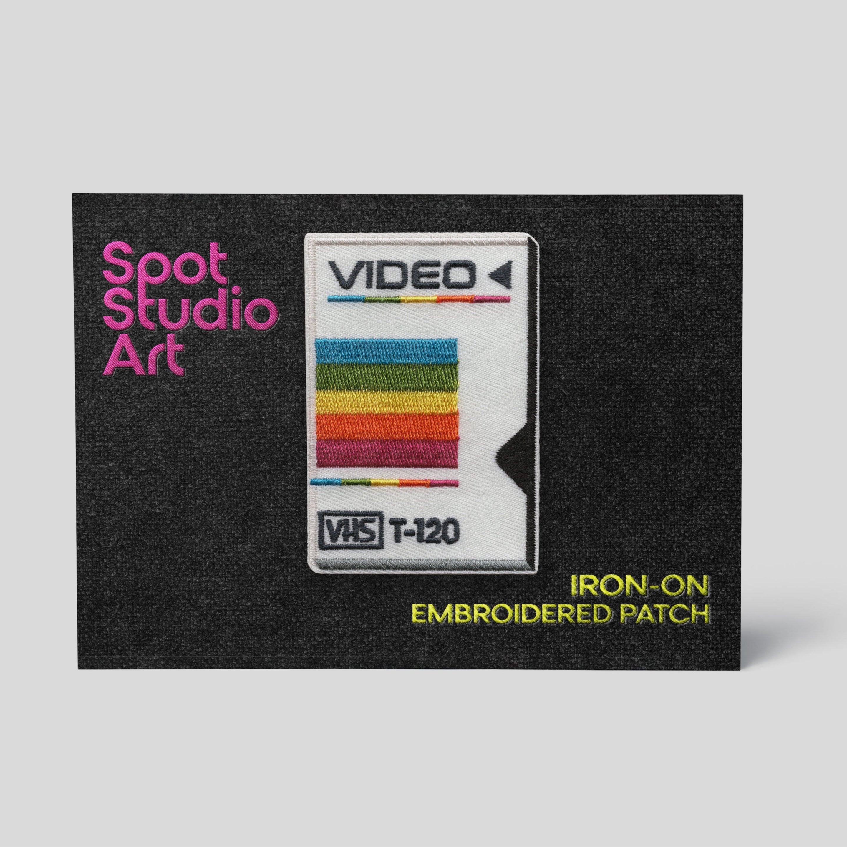 Embroidered Vintage Vibes: Retro VHS Iron-On Patch