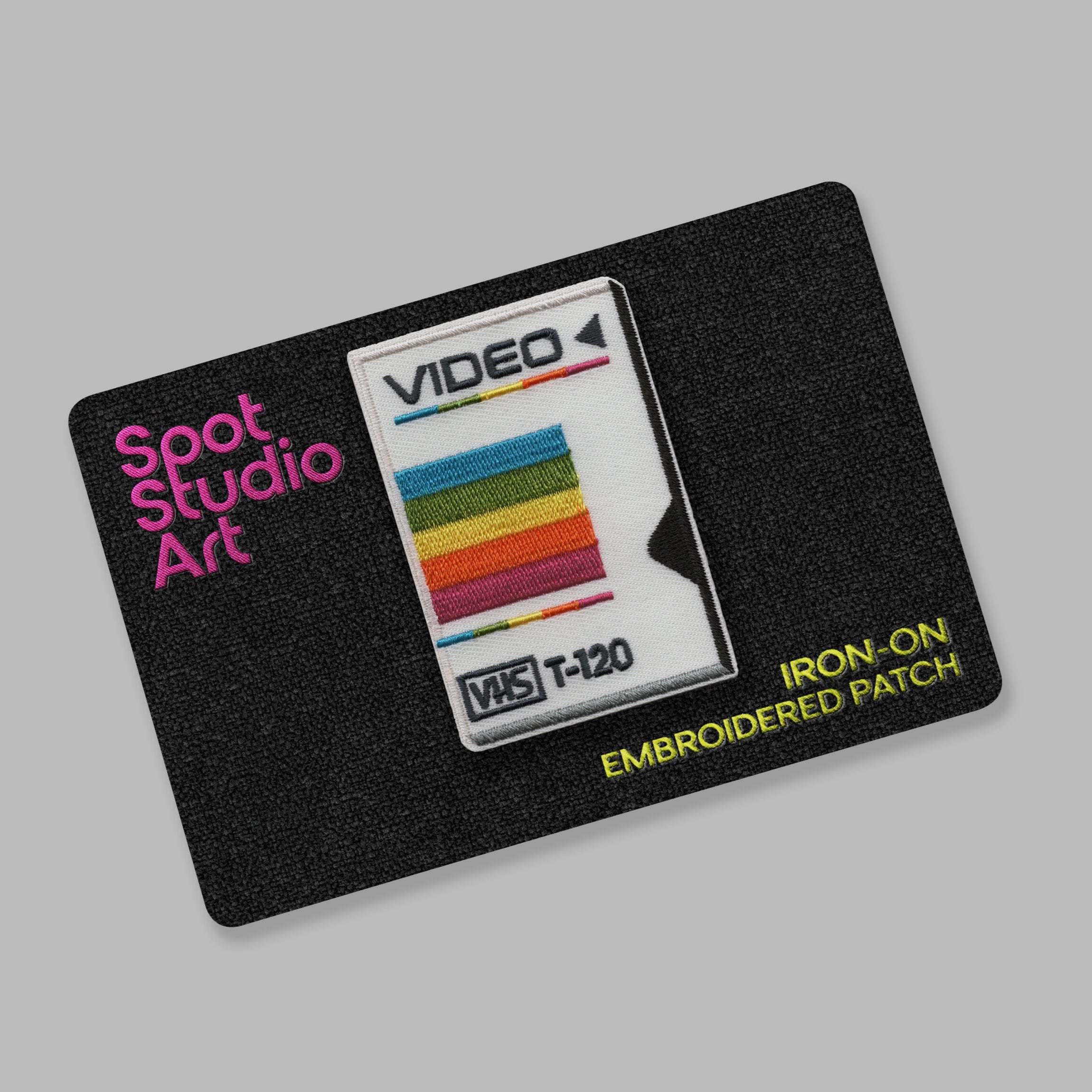 Embroidered Vintage Vibes: Retro VHS Iron-On Patch