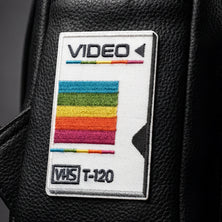 Embroidered Vintage Vibes: Retro VHS Iron-On Patch