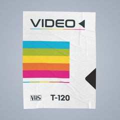 VHS Tape Throw Blanket – Retro Plush Cozy Fleece