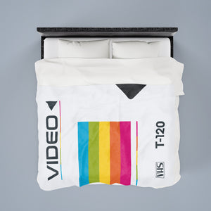 VHS Tape Throw Blanket – Retro Plush Cozy Fleece