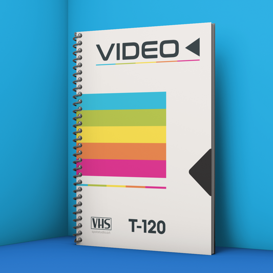 Retro 80's VHS Tape Sleeve Spiral Notebook