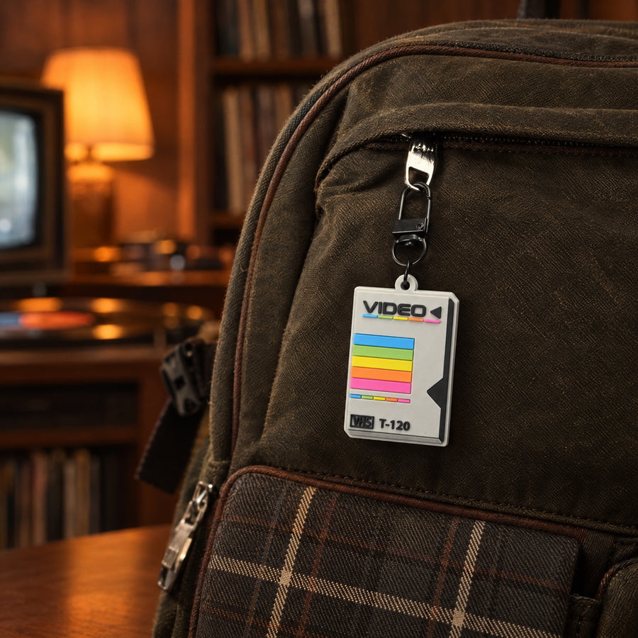 Retro VHS Tape Sleeve Keychain Charm