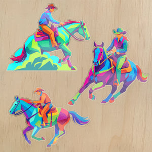Mosaic Western Riders Clear Sticker Set