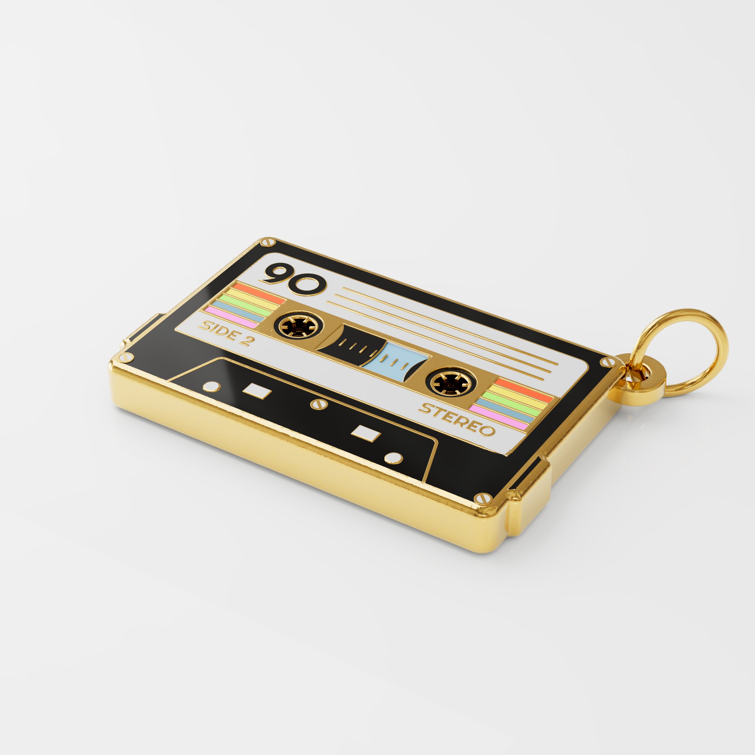 Vintage Vibes Golden Mixtape Pendant Charm