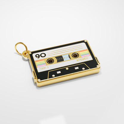 Vintage Vibes Golden Mixtape Pendant Charm
