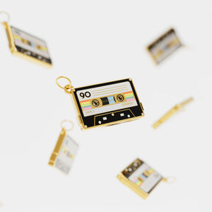 Vintage Vibes Golden Mixtape Pendant Charm