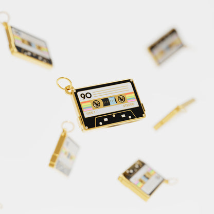 Vintage Vibes Golden Mixtape Pendant Charm