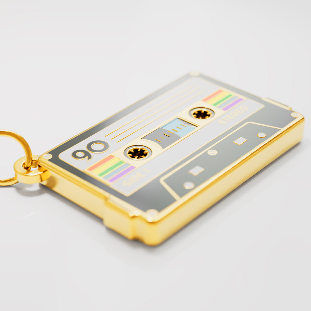Vintage Vibes Golden Mixtape Pendant Charm