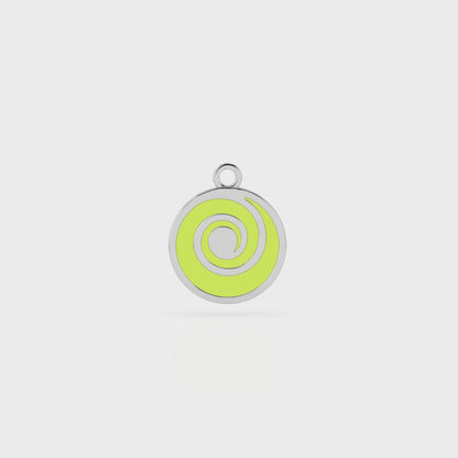 Verdant Vortex Enamel Pendant Charm