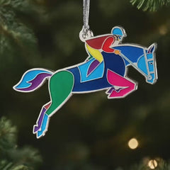 Emaille-Ornament Pferdespringen