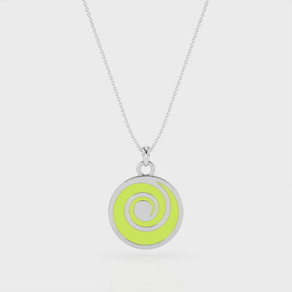 Verdant Vortex Enamel Pendant Charm