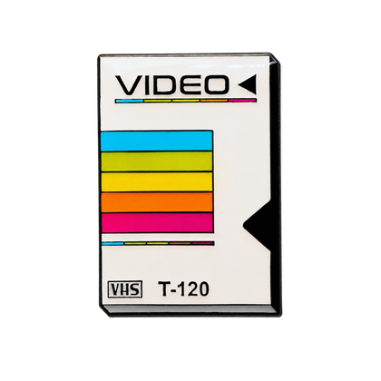 Retro VHS tape sleeve enamel pin