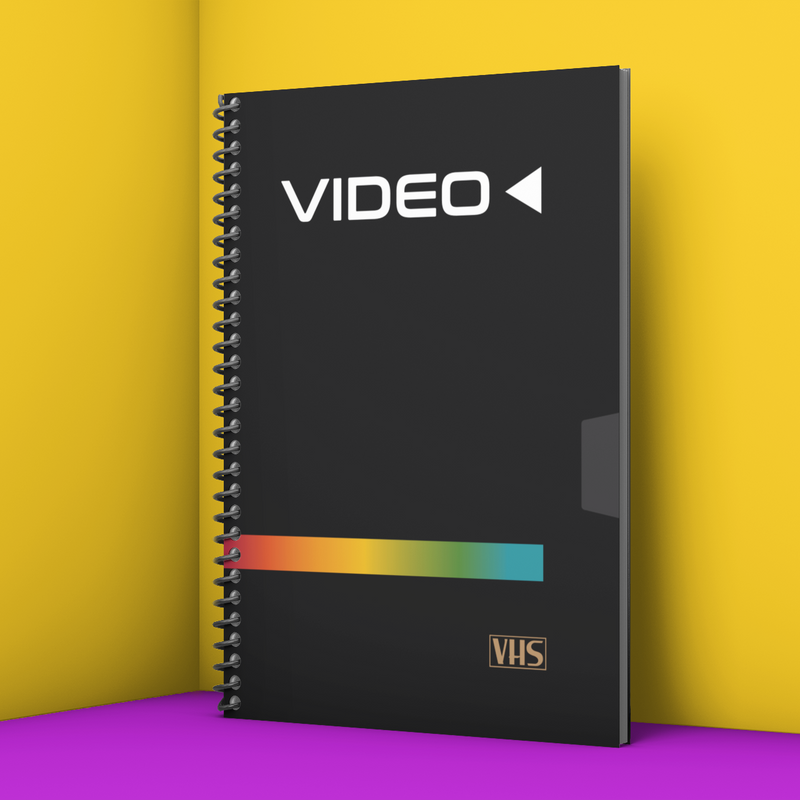 Black Retro VHS Tape Sleeve Notebook